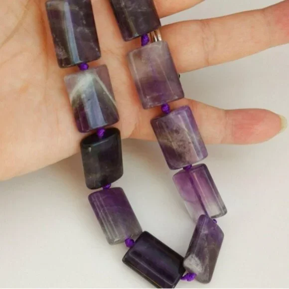 Raw amethyst Geometric necklace 19 Inches 🆕 - Picture 7 of 8